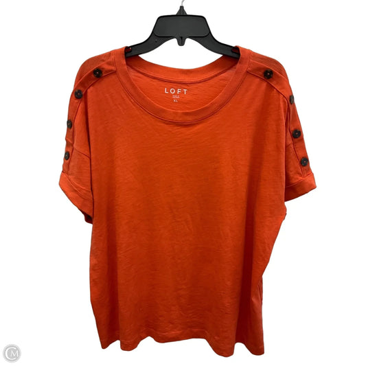 Top Short Sleeve By Loft In Orange, Size: Xl