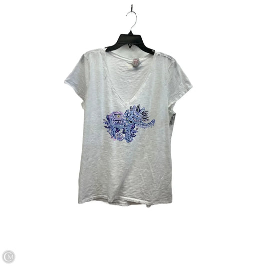 Top Short Sleeve Designer By Lilly Pulitzer In White, Size: Xl