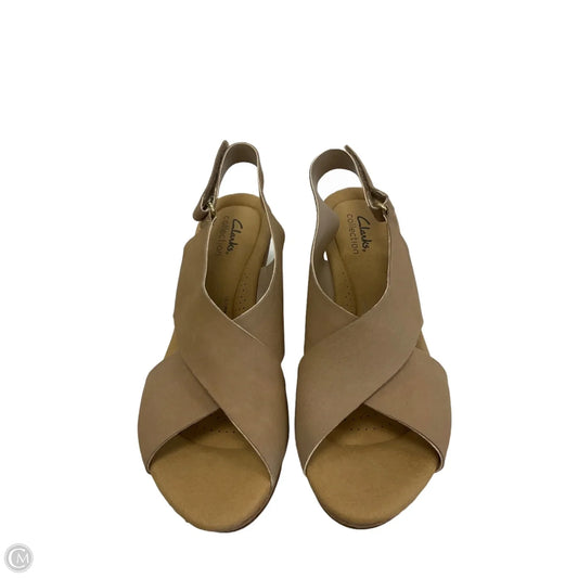 Shoes Heels Wedge By Clarks In Brown, Size: 8.5