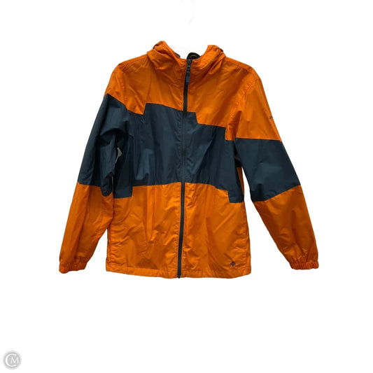 Jacket Windbreaker By Columbia In Blue & Orange, Size: 18