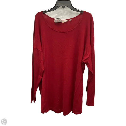 Top Long Sleeve By Soft Surroundings In Red