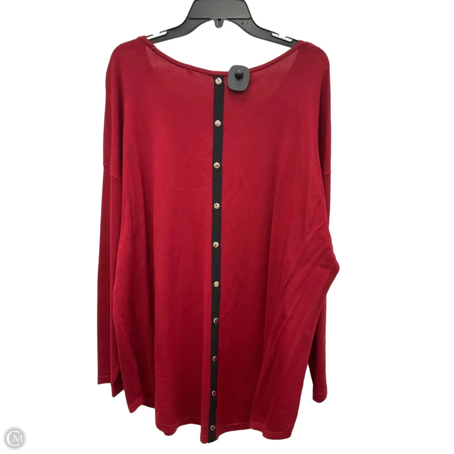 Top Long Sleeve By Soft Surroundings In Red