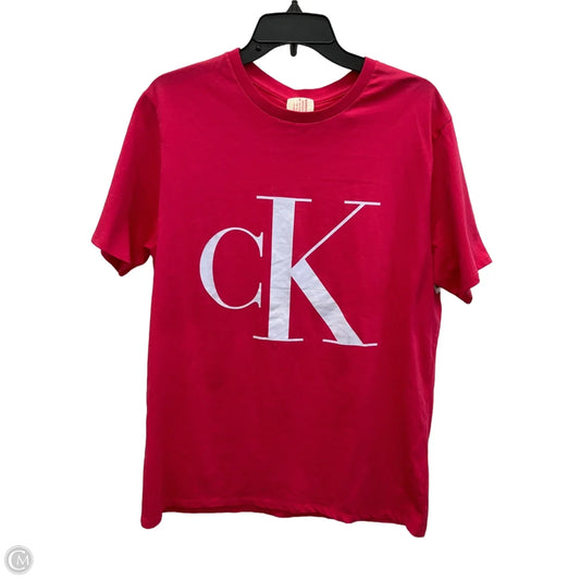 Top Short Sleeve Basic By Calvin Klein In Pink, Size: M
