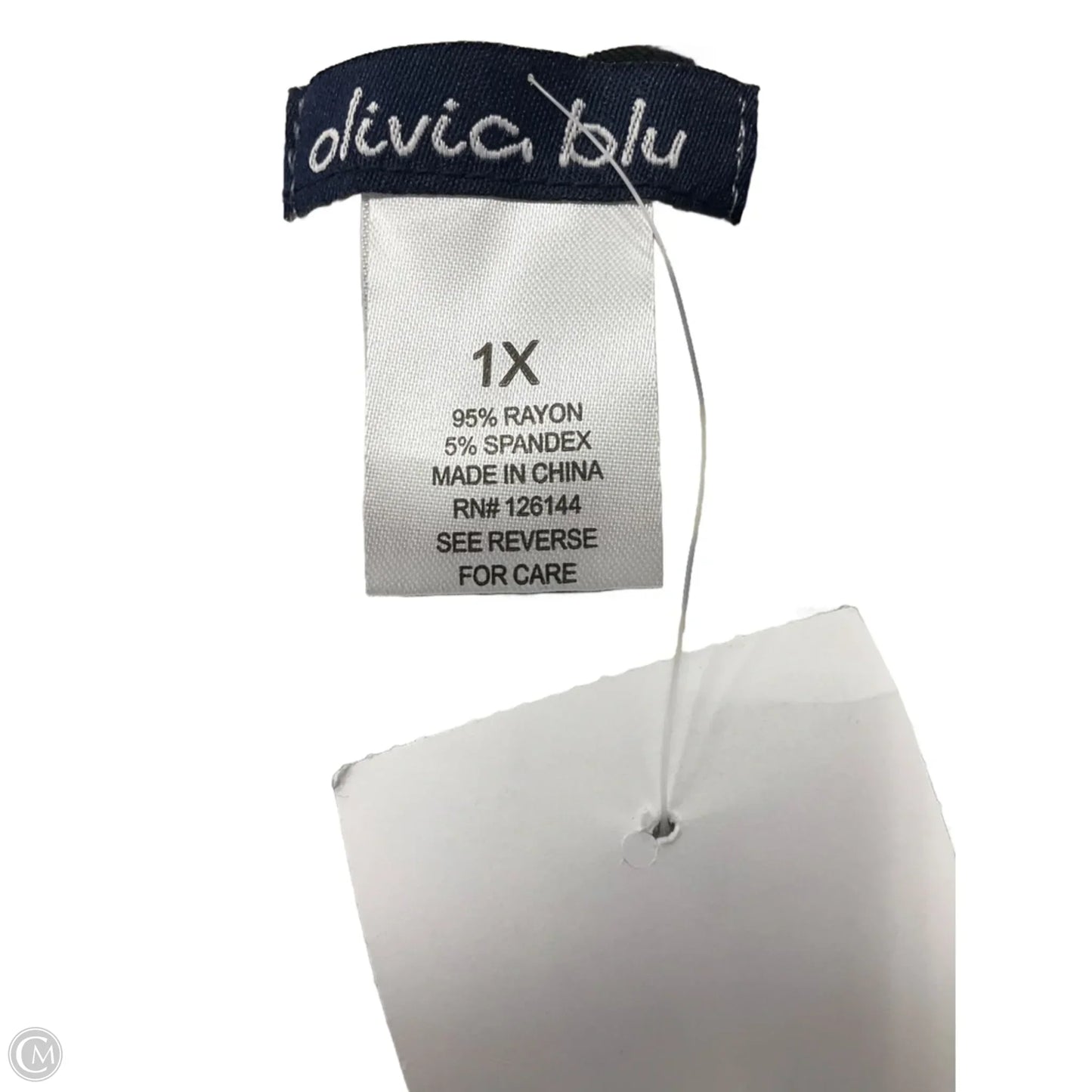 Top Short Sleeve Basic By Olivia Blu In Striped Pattern, Size: 1x