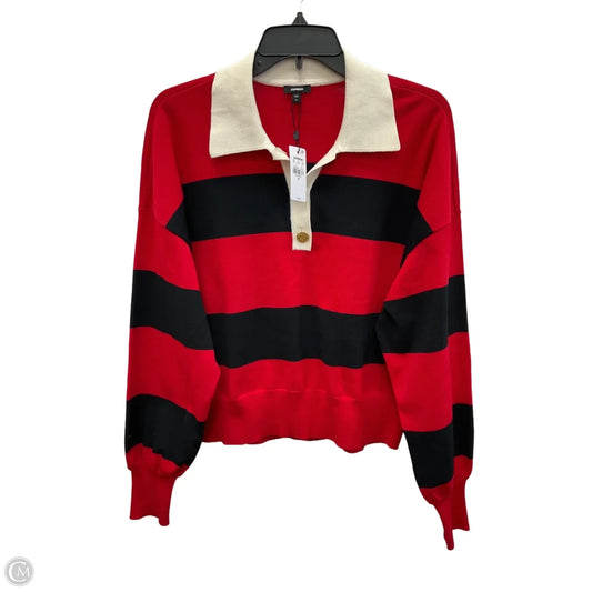 Top Long Sleeve By Express In Black & Red, Size: M