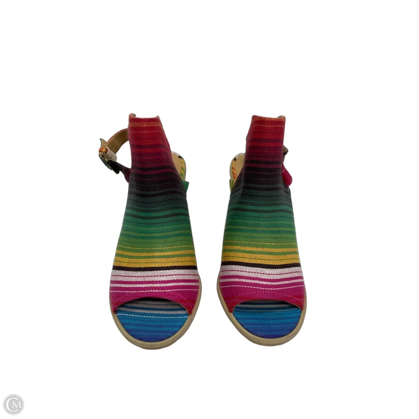 Sandals Heels Platform By Very Volatile In Rainbow Print, Size: 8
