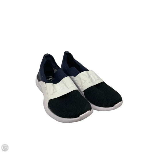 Shoes Designer By Apl In Blue & White, Size: 7