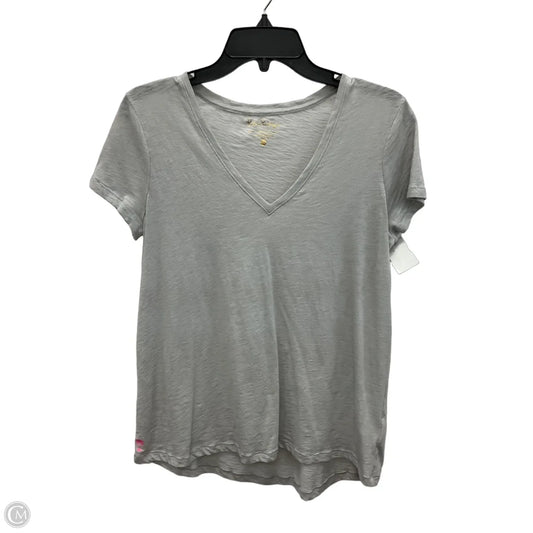 Top Short Sleeve Designer By Lilly Pulitzer In Grey, Size: M