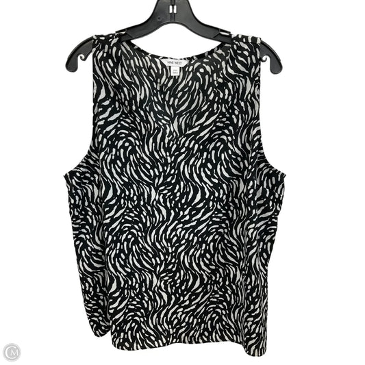 Top Sleeveless By Nine West In Zebra Print, Size: Xxl