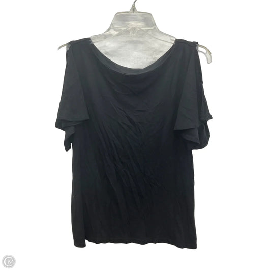 Top Short Sleeve By Loft In Black, Size: M