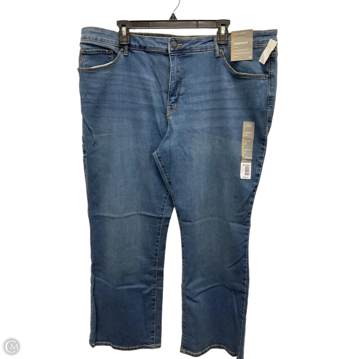 Jeans Boot Cut By Falls Creek In Blue Denim, Size: 22