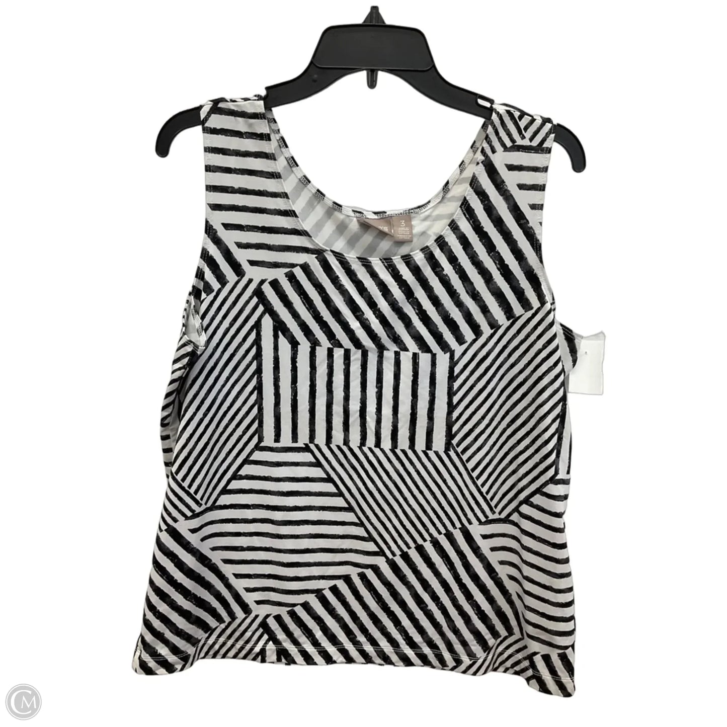 Top Sleeveless Basic By Chicos In Black & White, Size: Xl