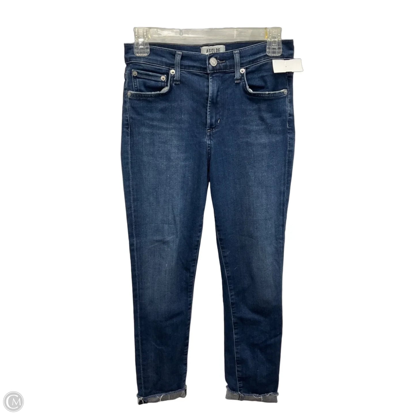 Jeans Straight By Agolde In Blue Denim, Size: 4