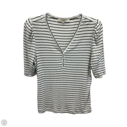 Top Short Sleeve By Loft In Striped Pattern, Size: L