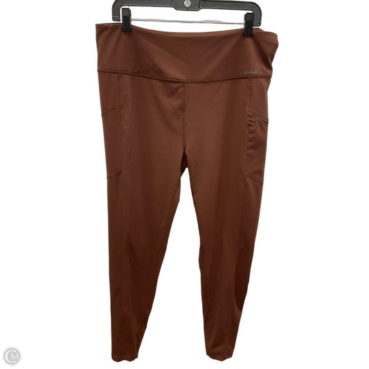 Athletic Leggings By Eddie Bauer In Brown, Size: Xl
