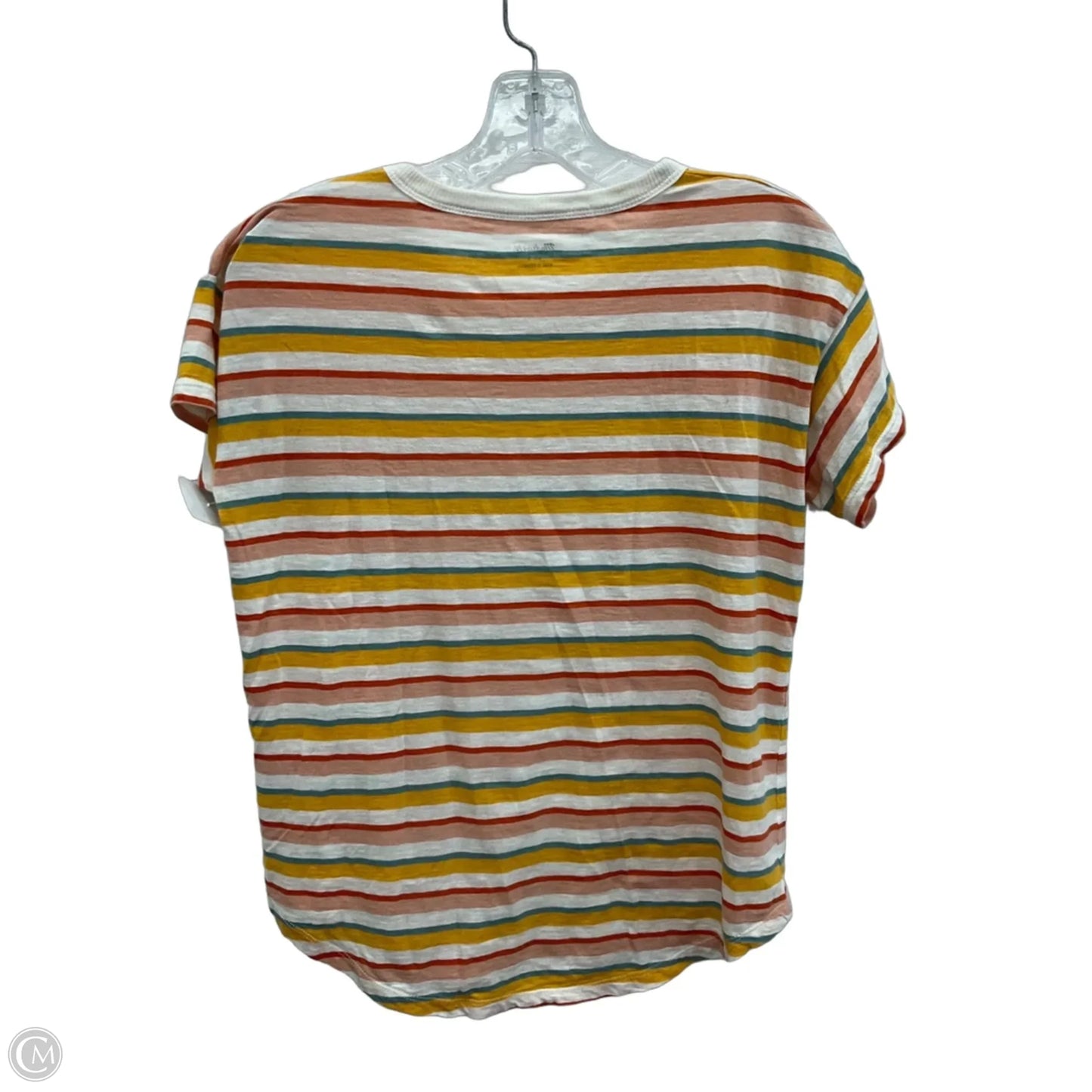 Top Short Sleeve By Madewell In Striped Pattern, Size: S