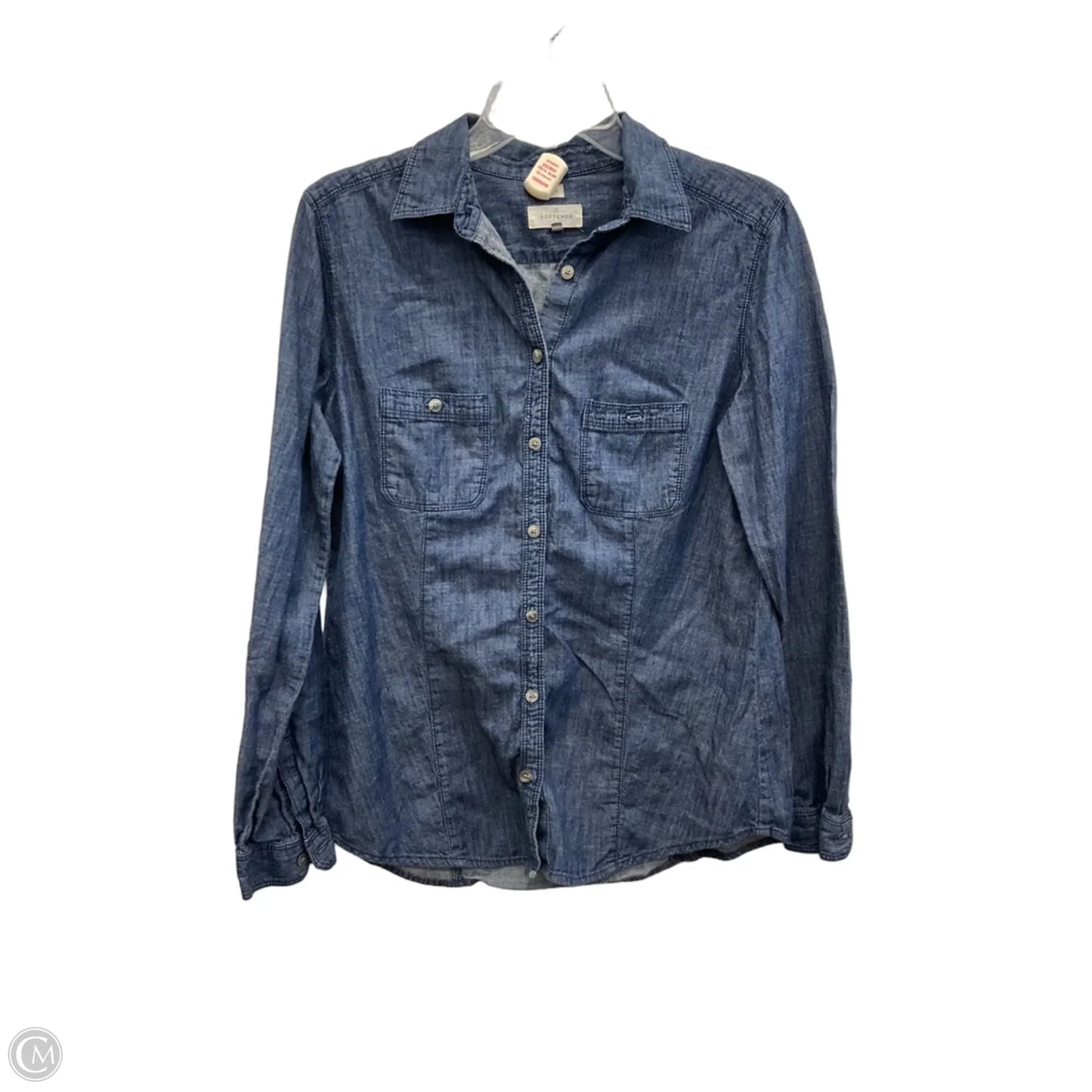 Blouse Long Sleeve By Loft In Blue Denim, Size: M