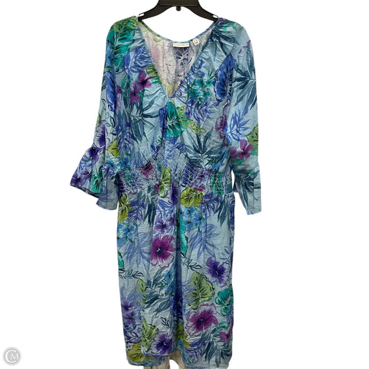 Dress Casual Midi By Susan Graver In Purple, Size: 2x
