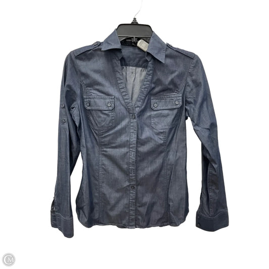 Blouse Long Sleeve By Express Design Studio In Blue, Size: S