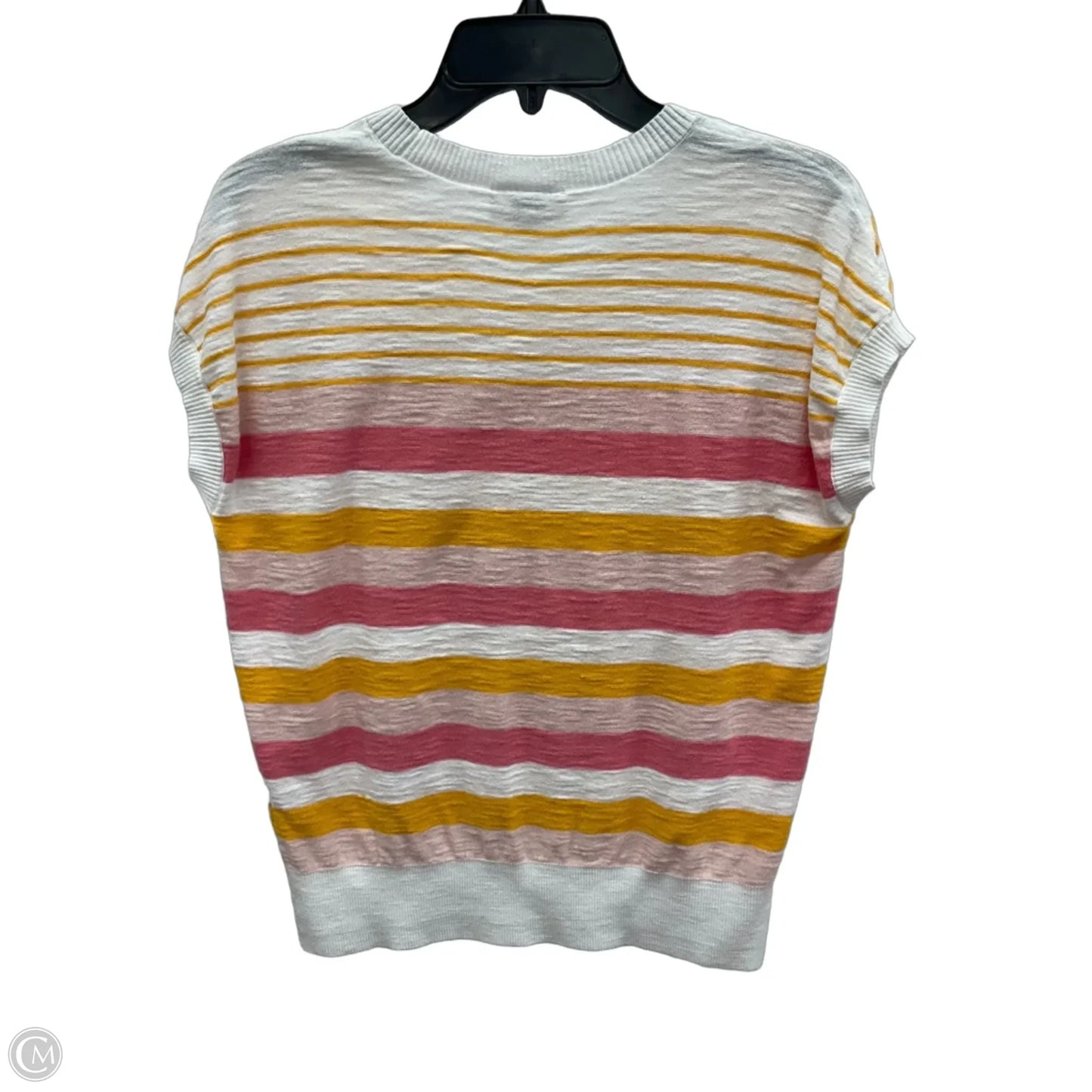 Top Short Sleeve By Loft In Pink & Yellow, Size: S