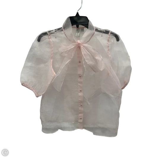 Blouse Short Sleeve By Joie In Pink, Size: M