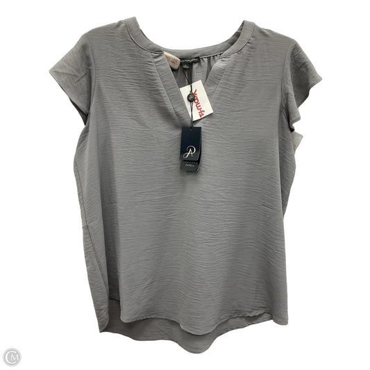 Top Short Sleeve By Adrianna Papell In Grey, Size: S