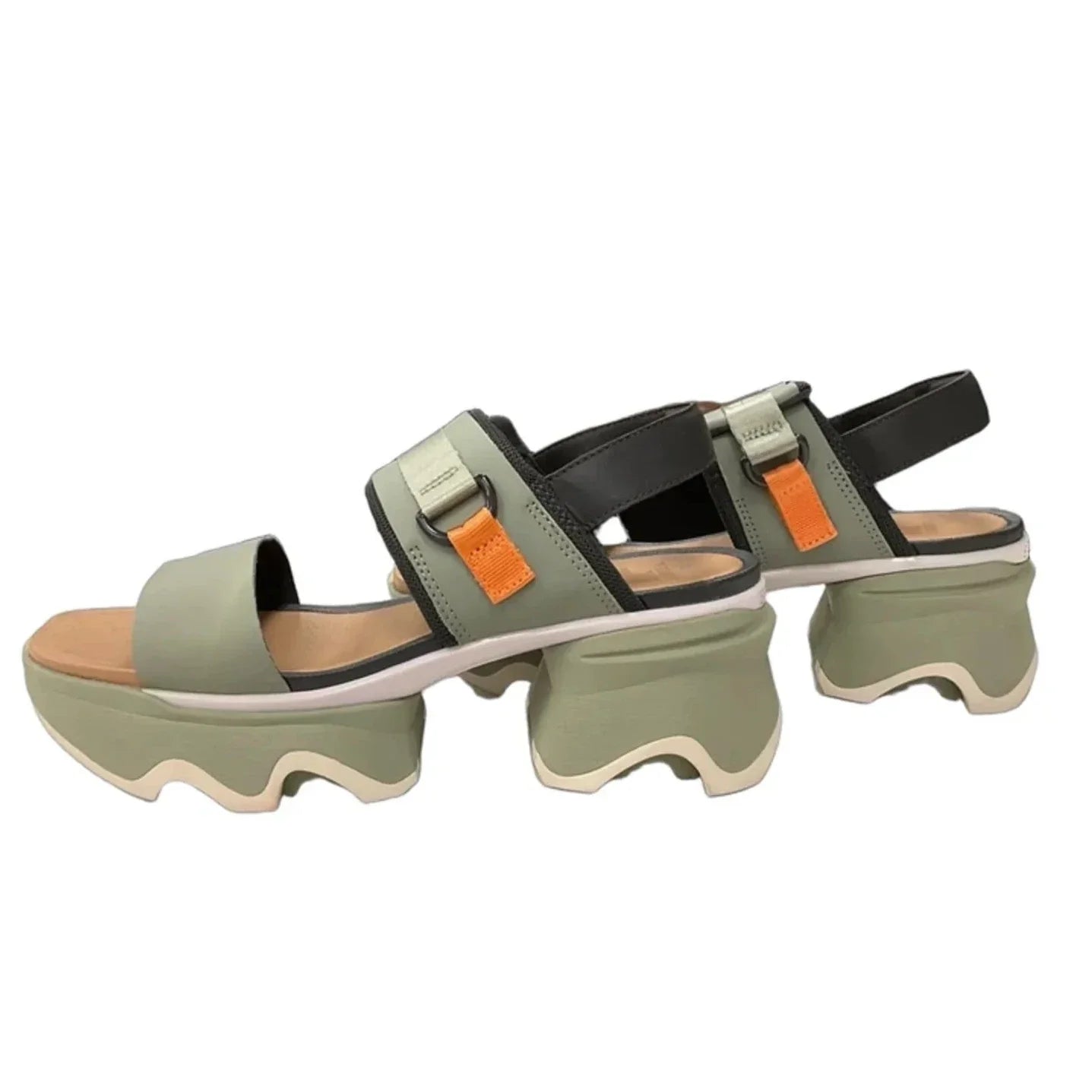 Sandals Heels Block By Sorel In Green, Size: 10.5