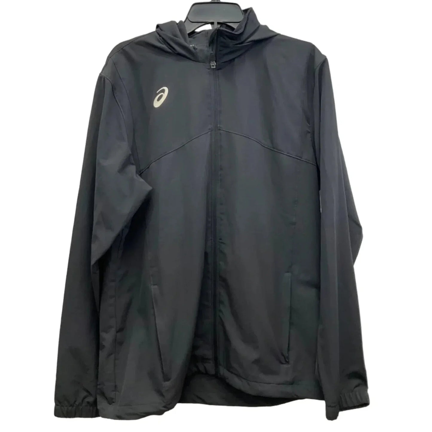 Athletic Jacket By Asics In Black, Size: M