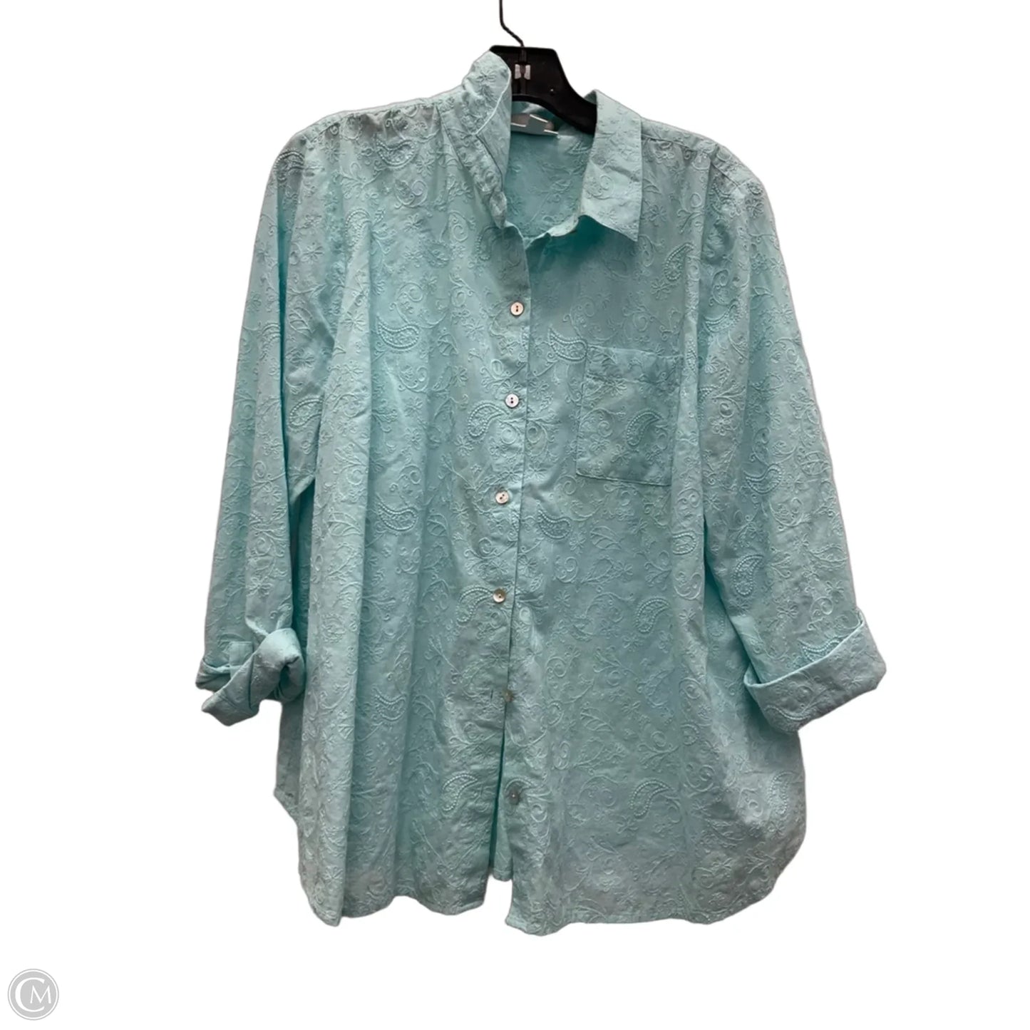 Blouse Long Sleeve By J. Jill In Blue, Size: Lp