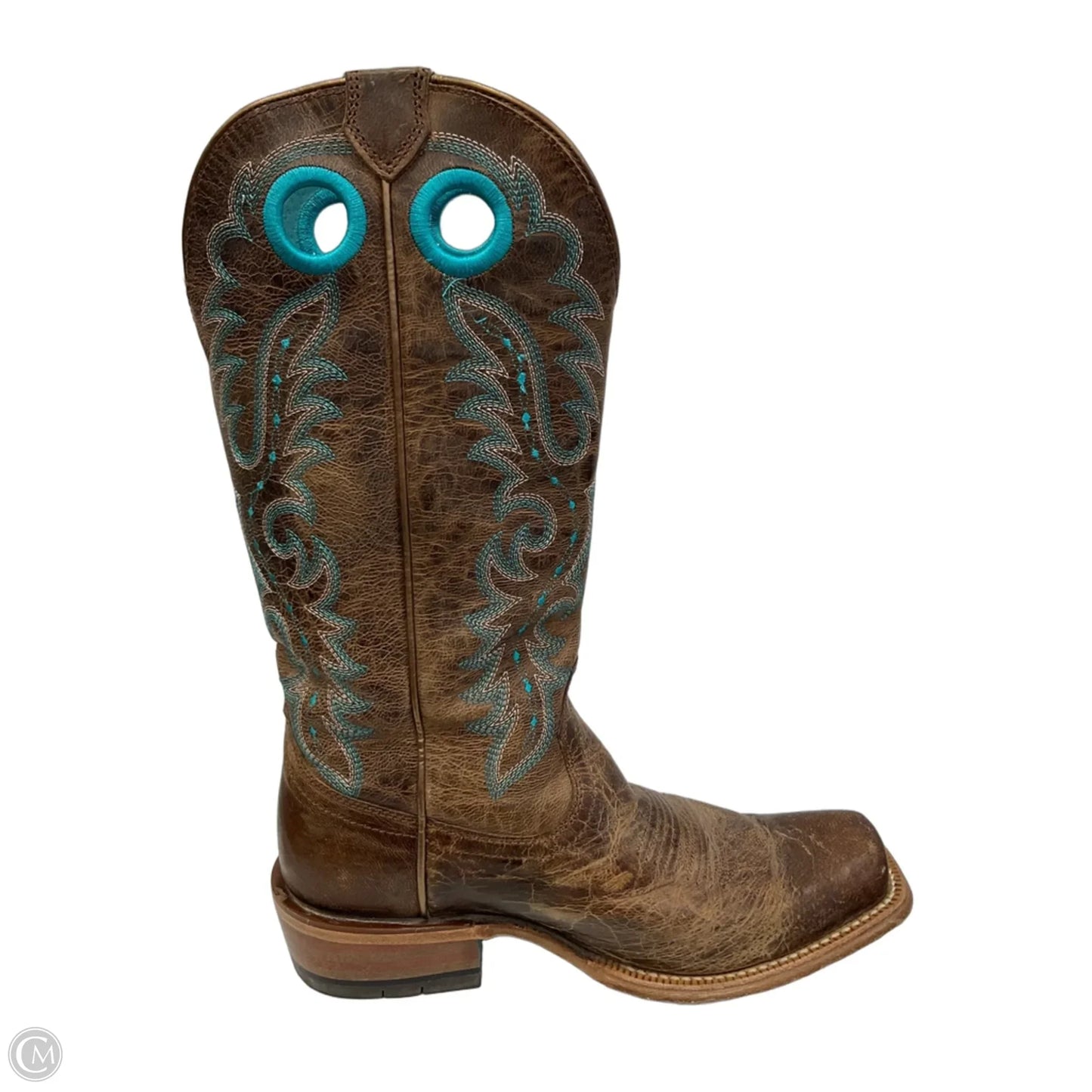 Boots Leather By Ariat In Blue & Brown, Size: 8