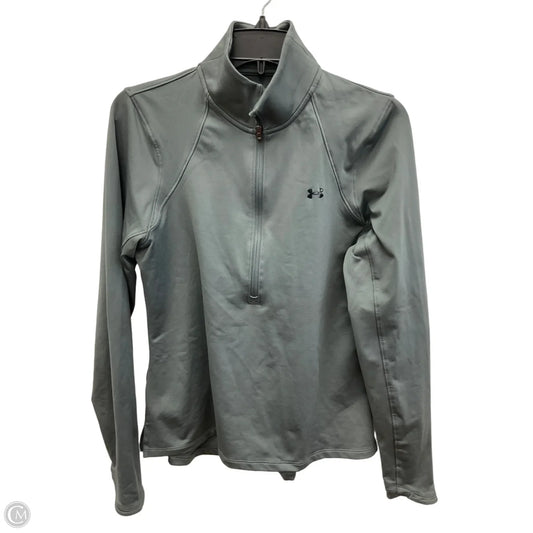 Athletic Top Long Sleeve Collar By Under Armour In Grey, Size: M