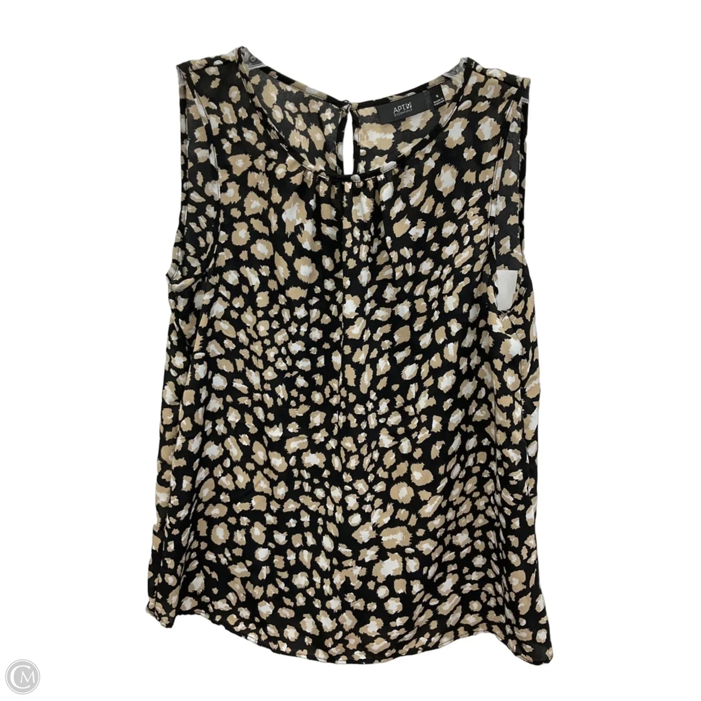 Top Sleeveless By Apt 9 In Black & Brown, Size: S