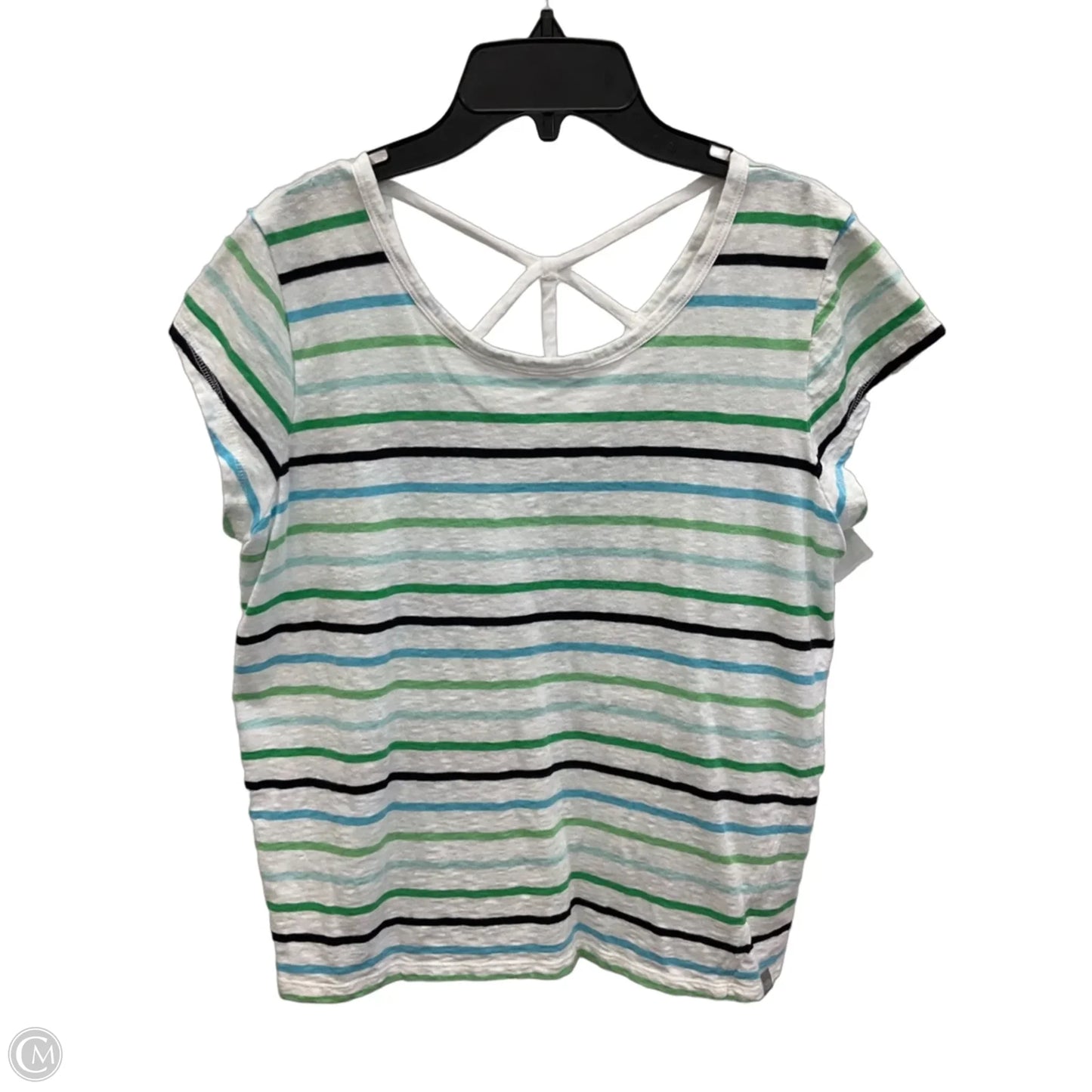 Athletic Top Short Sleeve By Talbots In Striped Pattern, Size: L