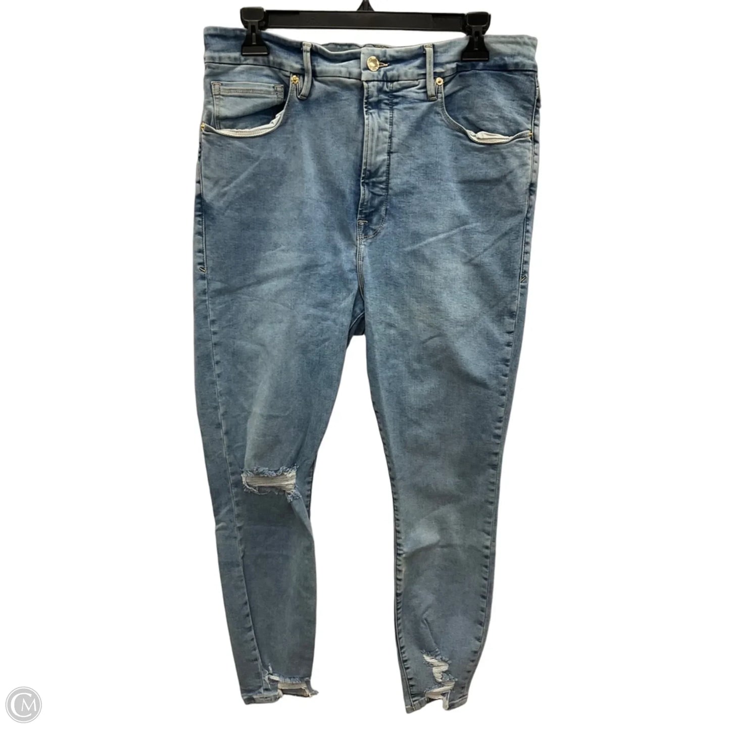 Jeans Skinny By Good American In Blue, Size: 16