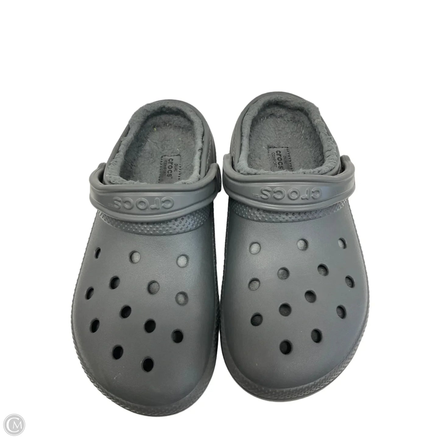 Shoes Flats By Crocs In Grey, Size: 9