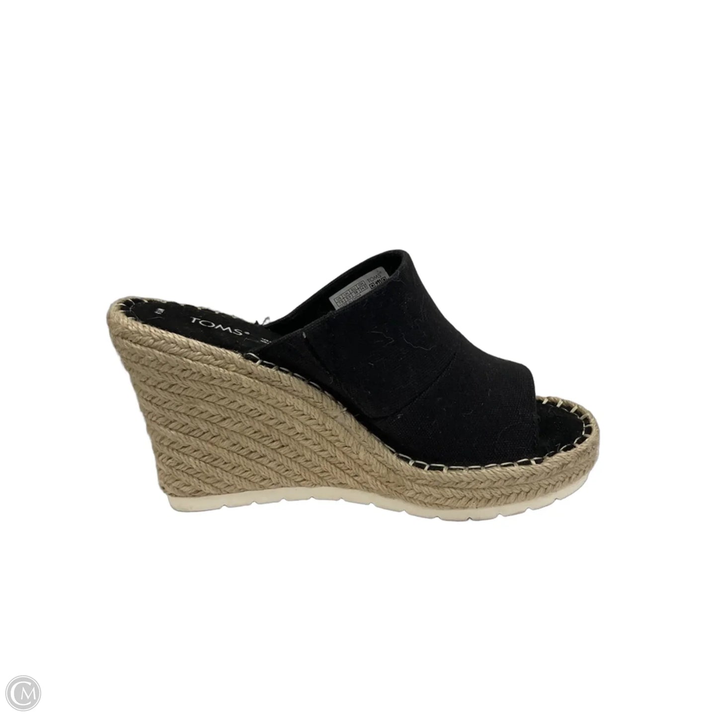 Sandals Heels Wedge By Toms In Black & Tan, Size: 7.5