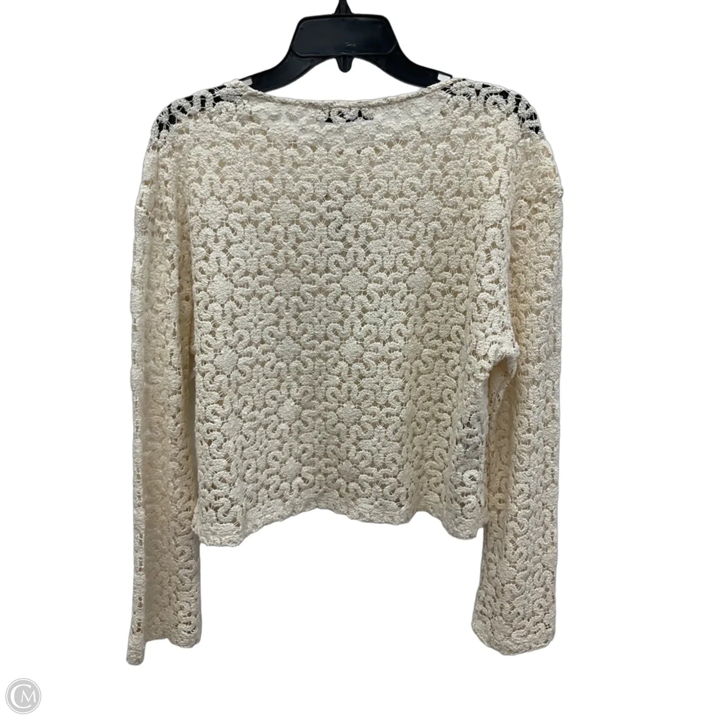 Top Long Sleeve By Mng In Cream, Size: L