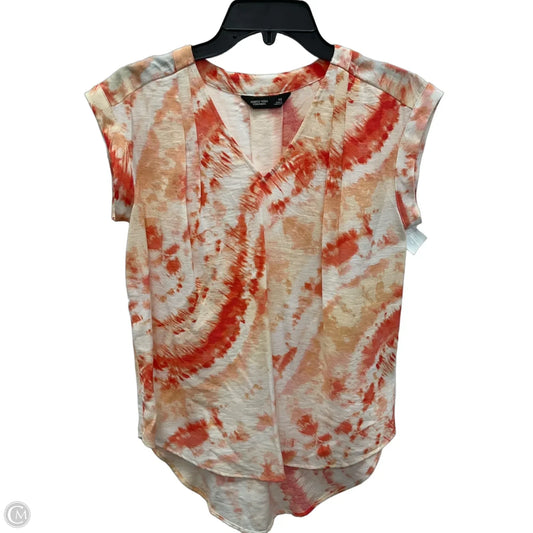 Top Short Sleeve By Simply Vera In Orange & White, Size: Xs