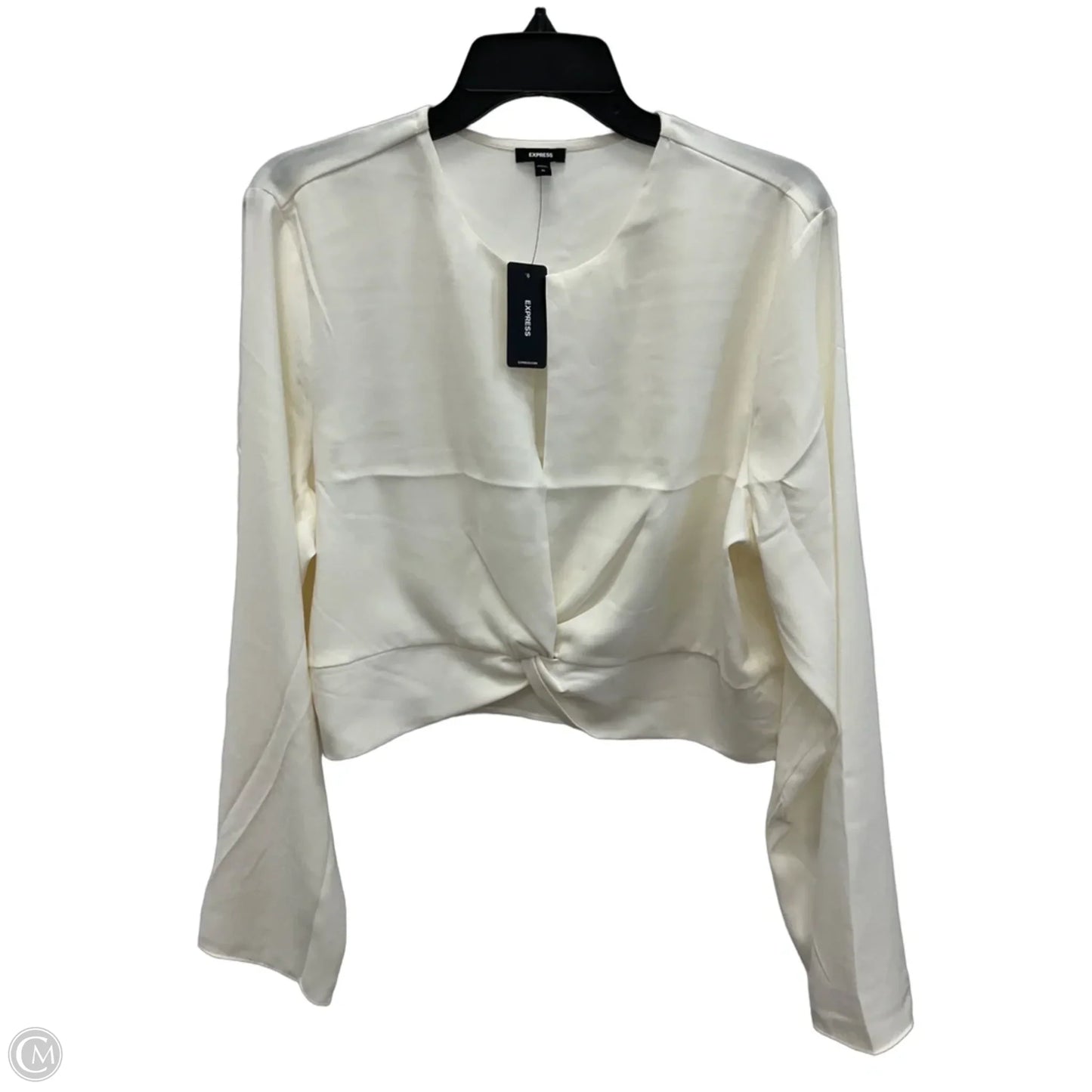 Top Long Sleeve By Express In Cream, Size: Xl