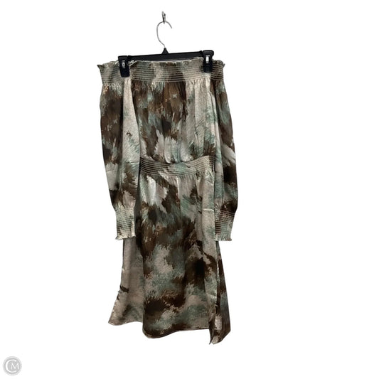 Dress Casual Midi By White House Black Market In Brown & Green, Size: S