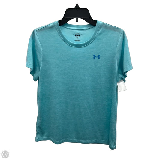 Athletic Top Short Sleeve By Under Armour In Blue, Size: M