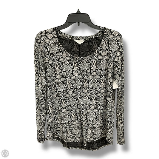 Top Long Sleeve By Lucky Brand In Black & Cream, Size: M