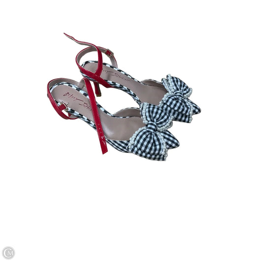 Shoes Heels Kitten By Betsey Johnson In Black & White, Size: 7
