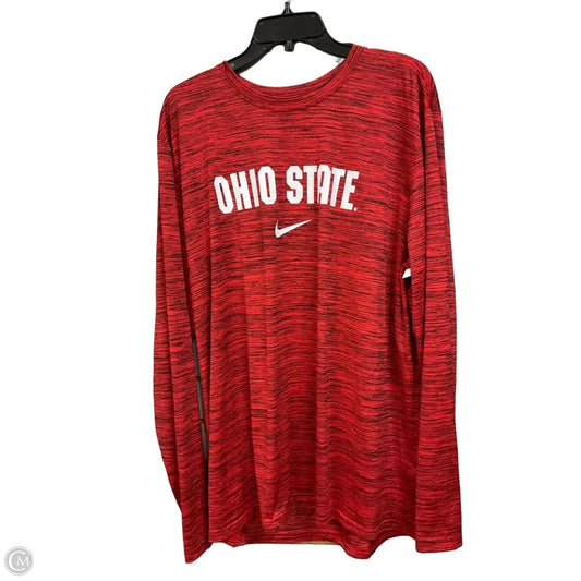 Athletic Top Long Sleeve Crewneck By Nike Apparel In Red, Size: Xl