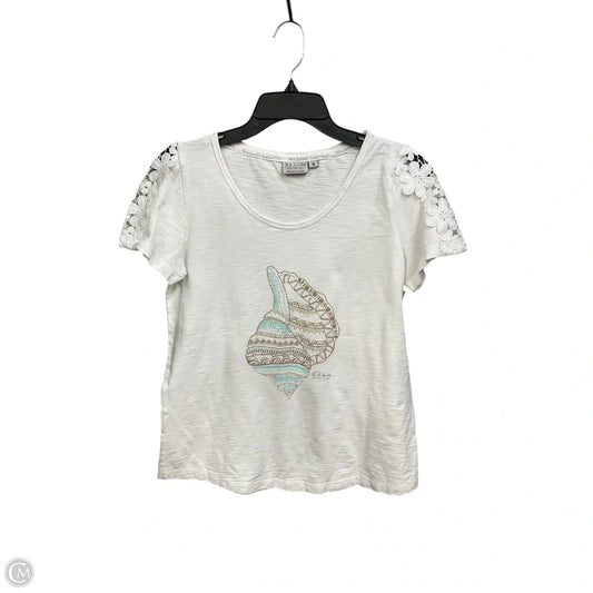 Top Short Sleeve By Cmc In White, Size: M