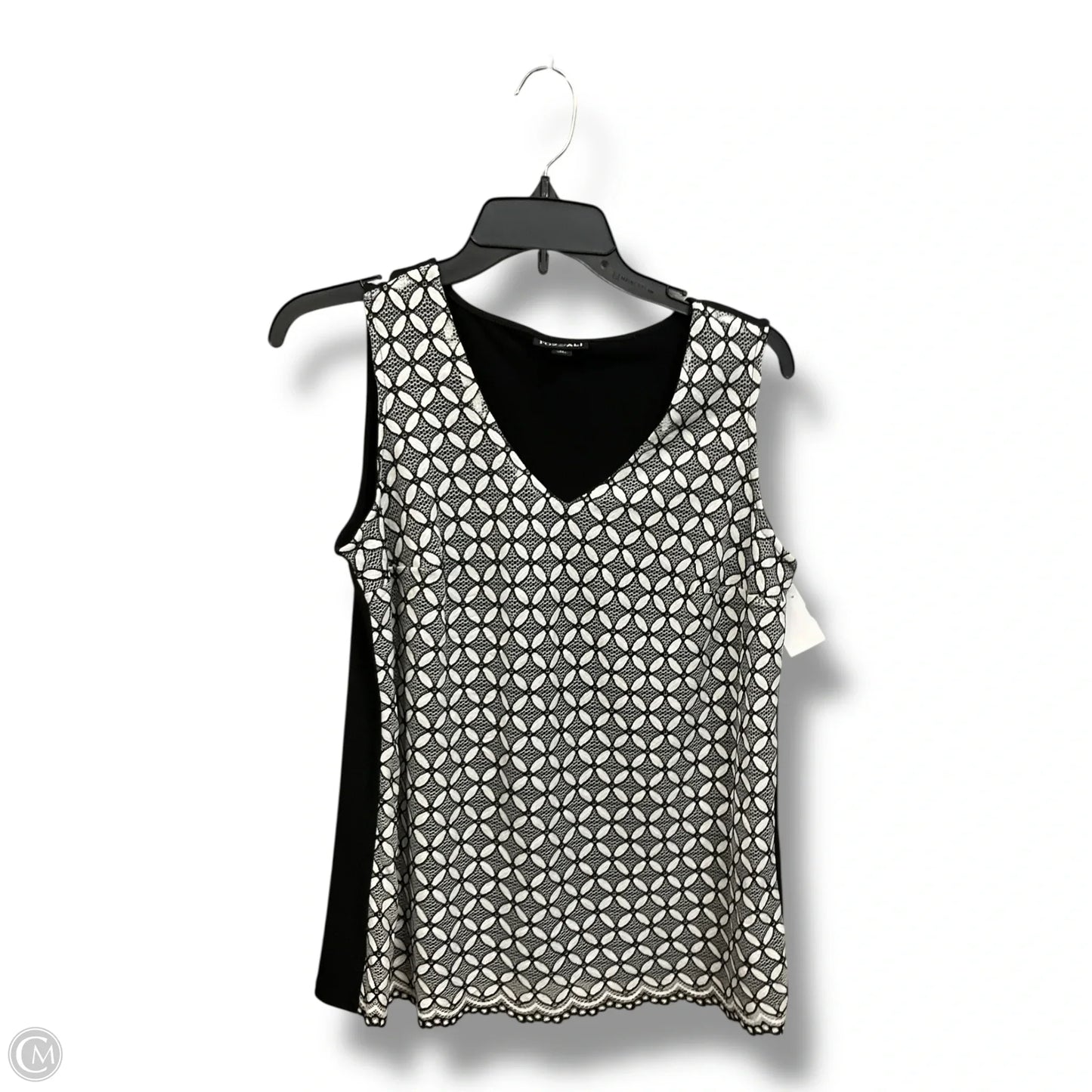 Top Sleeveless By Roz And Ali In Black & White, Size: M