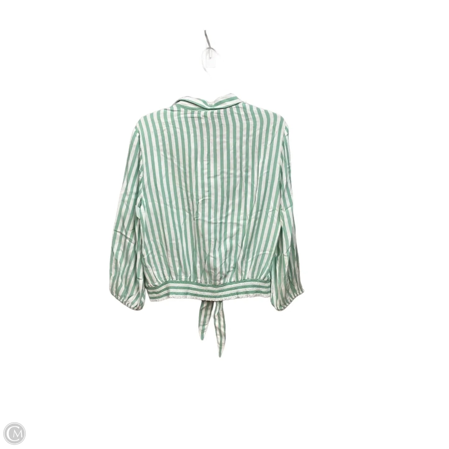 Blouse Long Sleeve By Beachlunchlounge In Striped Pattern, Size: L