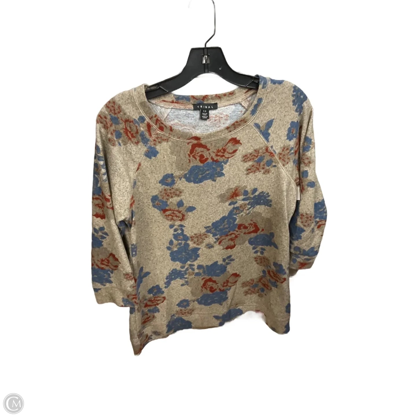 Top 3/4 Sleeve By Tribal In Floral Print, Size: Sp