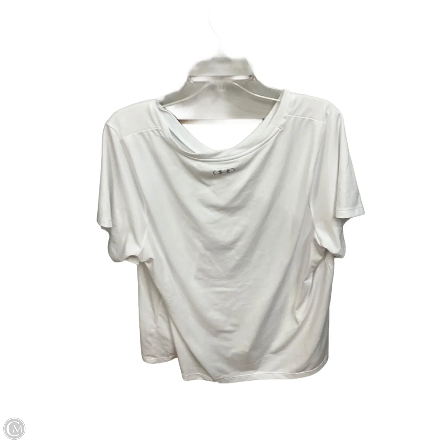 Athletic Top Short Sleeve By Under Armour In White, Size: 1x