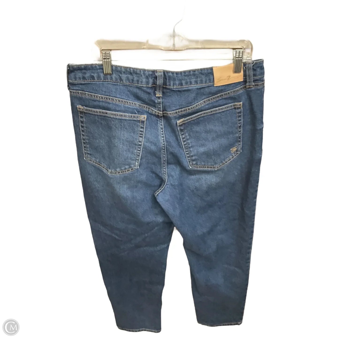 Jeans Straight By Seven 7 In Blue Denim, Size: 12